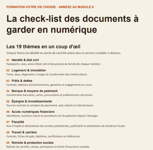 Aperçu des annexes